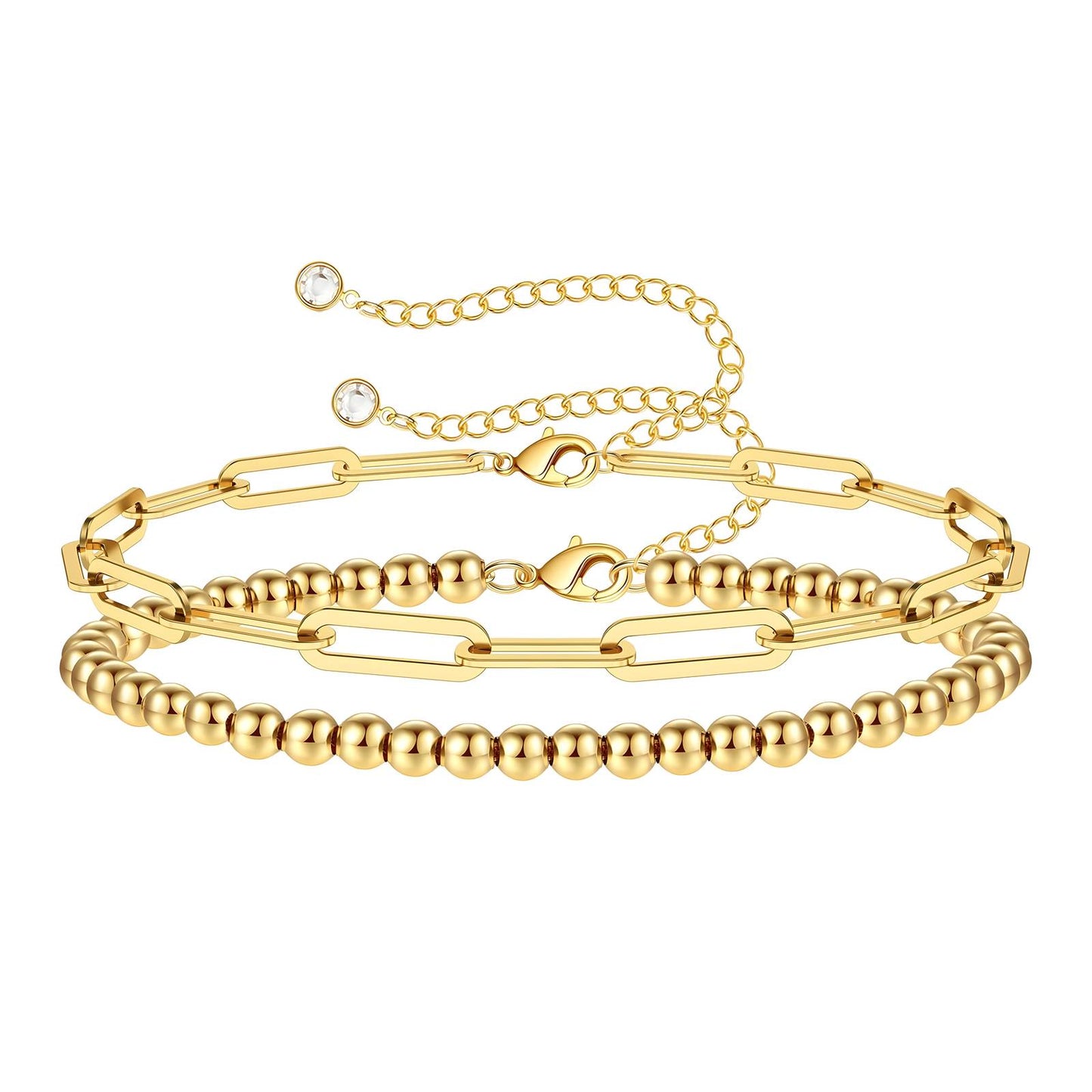 18K gold plated Stainless steel bracelet set