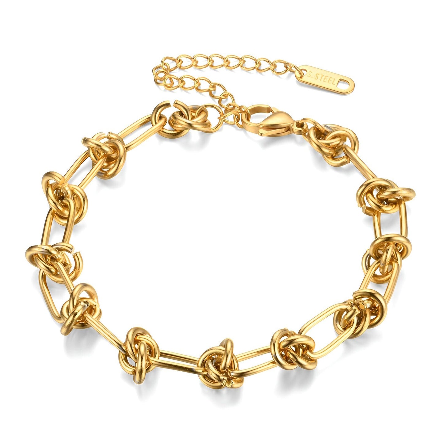 18K Gold-Plated Chain Bracelet with Bold Detailing