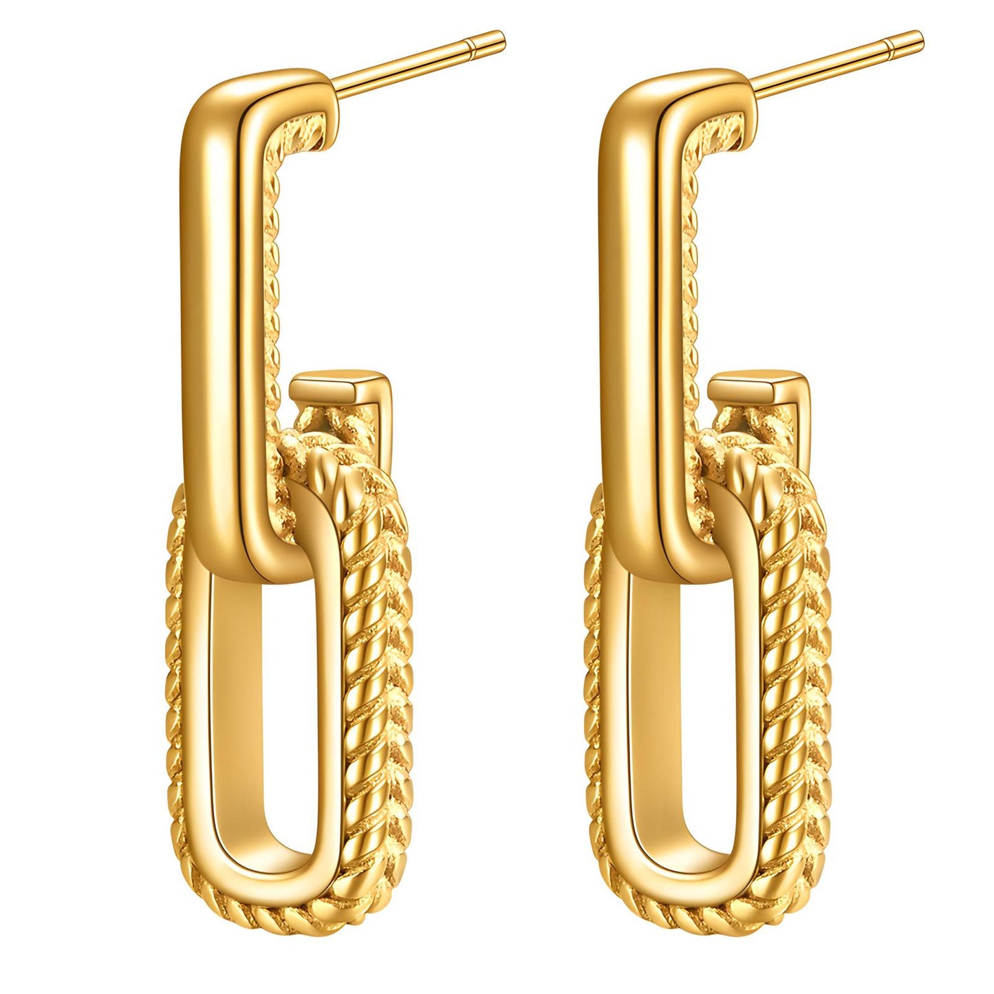 18K Gold-Plated Stainless Steel Hoop Earrings