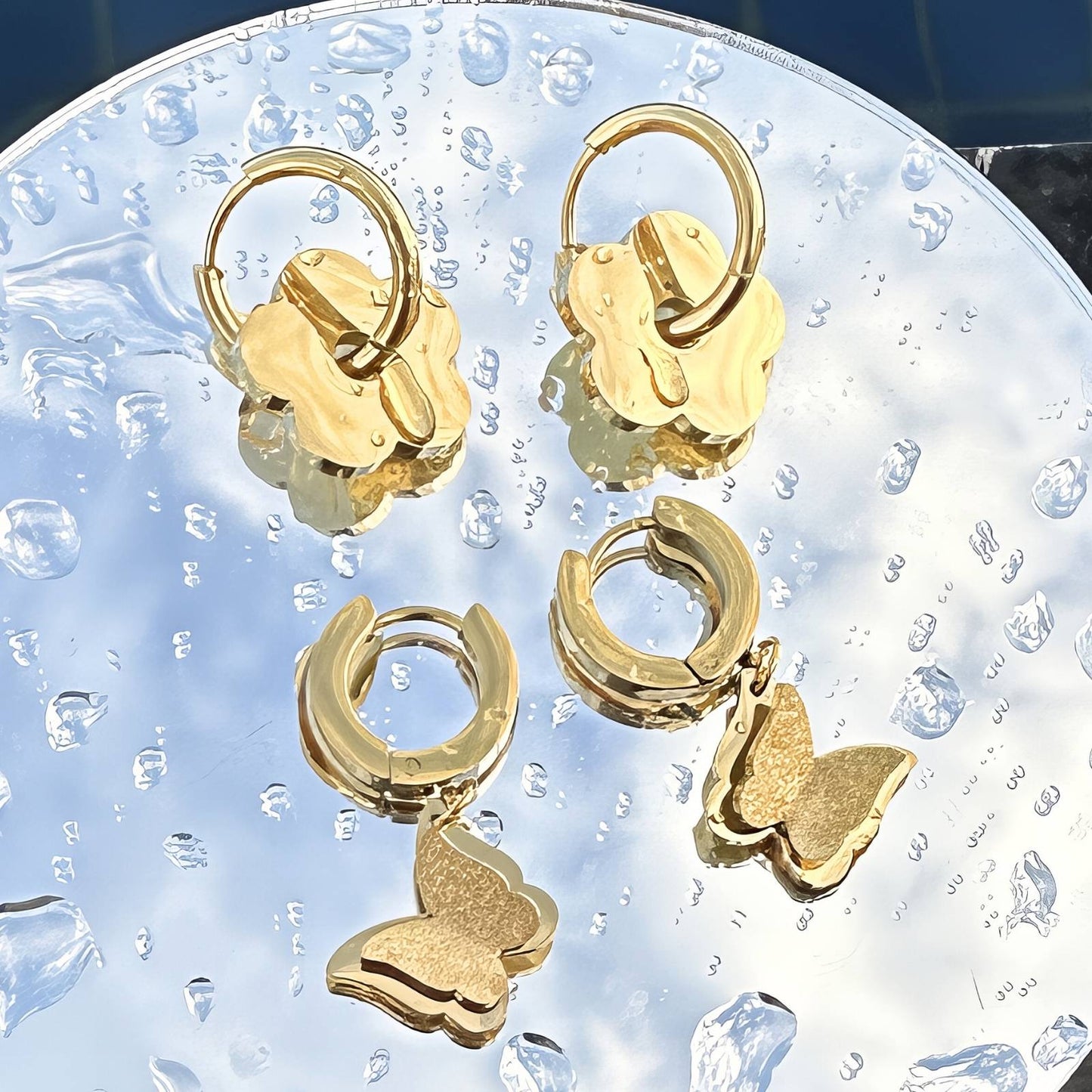 18K gold plated Stainless steel "Butterflies" earrings