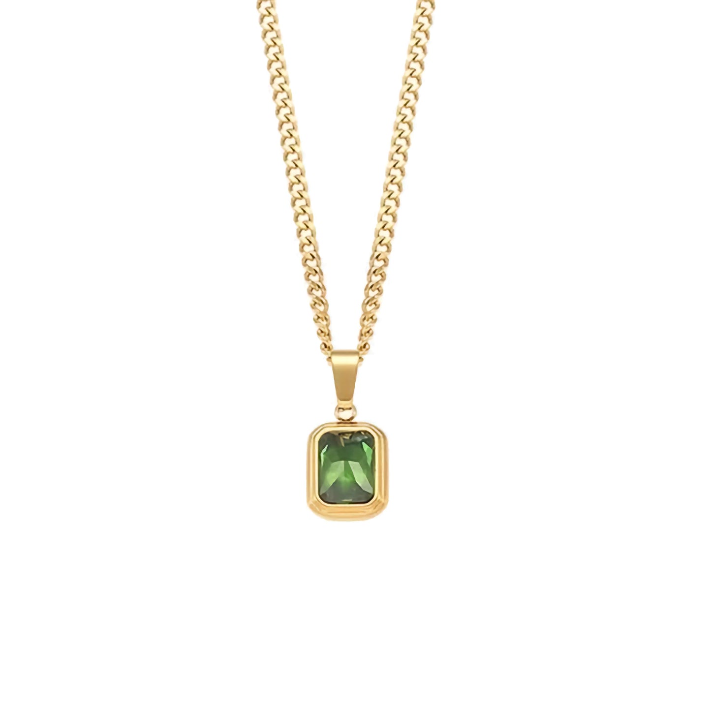 Emerald Charm Pendant Necklace
