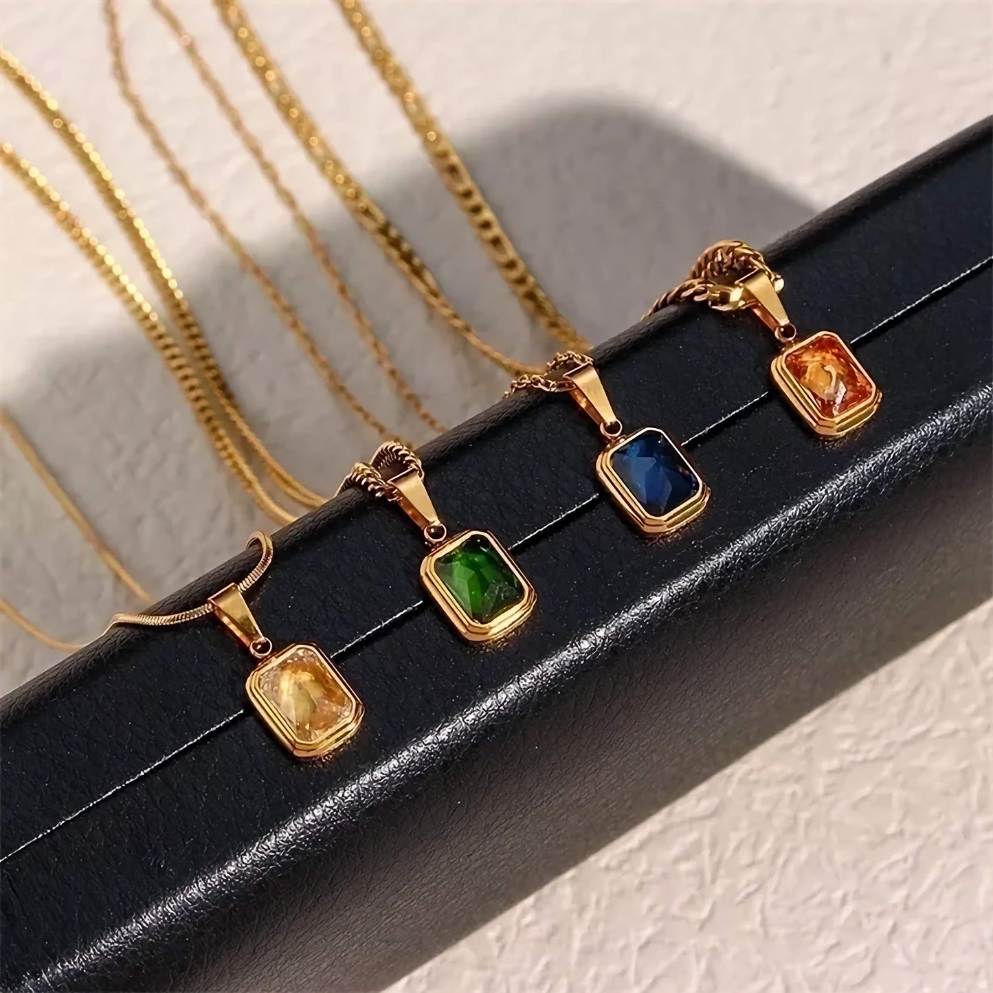 Emerald Charm Pendant Necklace
