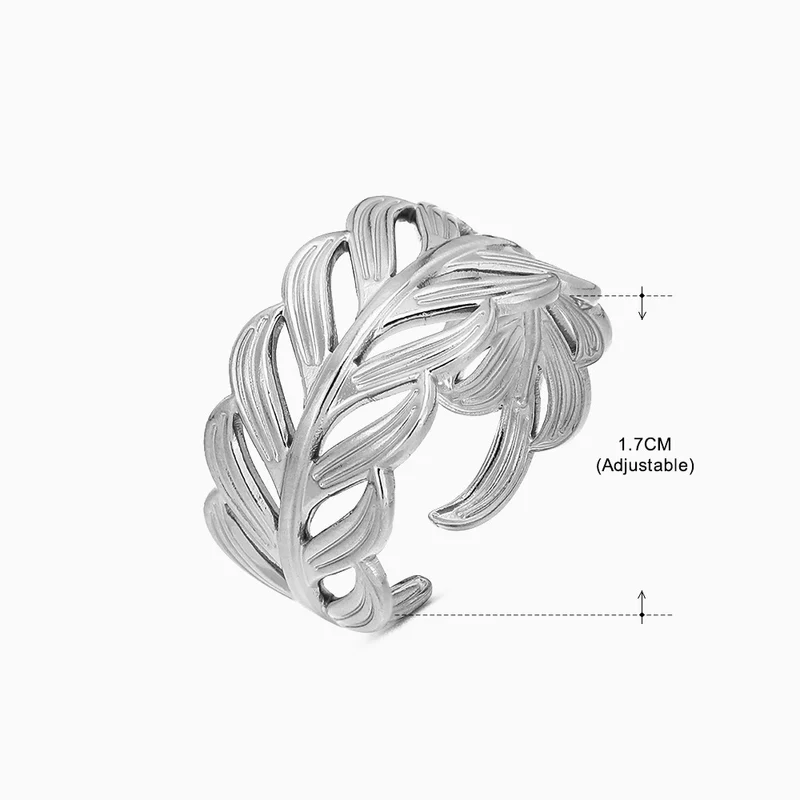 Silver Leaf Open Ring